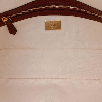 Fendi Sarah Coleman Zucca Embroidered Canvas Fish Eye Vertigo Baguette Satchel