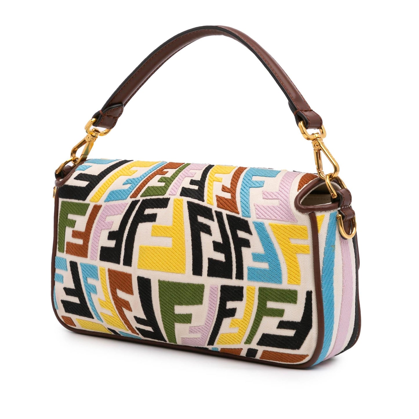 Fendi Baguette Canvas Red Shoulder Bag Style 44