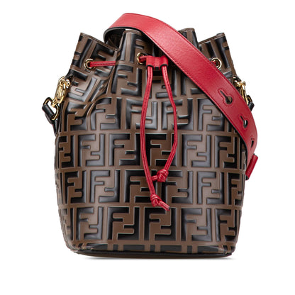 Fendi Small Zucca Embossed Leather Mon Tresor Bucket