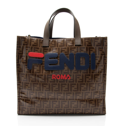 Fendi Spalmati Fila Mania Logo Shopper Tote