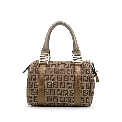 Fendi Studded Zucchino Boston Bag (SHG-q9Lttm)