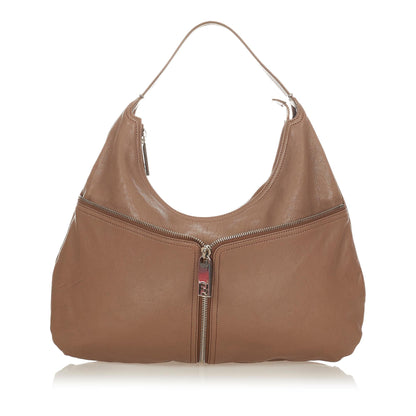 Fendi Unzipped Leather Shoulder Bag (SHG-25226)