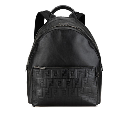 Fendi Vitello Grace Zucca Embossed Leather Backpack