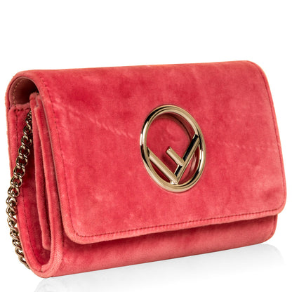 Fendi Kan I Leather Red Crossbody Red