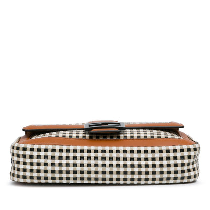 Fendi Woven Leather Chain Baguette Satchel (SHG-DfXa2v)