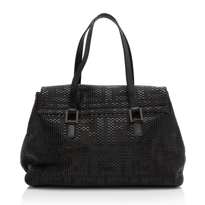 Fendi Woven Zucca Leather Forever Large Shoulder Bag (SHF-QqfMFO)