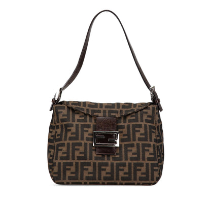 Fendi Zucca Canvas Double Flap Mamma Shg-D31Esp