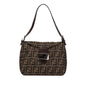 Fendi Zucca Canvas Double Flap Mamma Shg-D31Esp