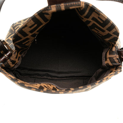 Fendi Zucca Canvas Double Flap Shoulder Bag (SHG-5160t3)