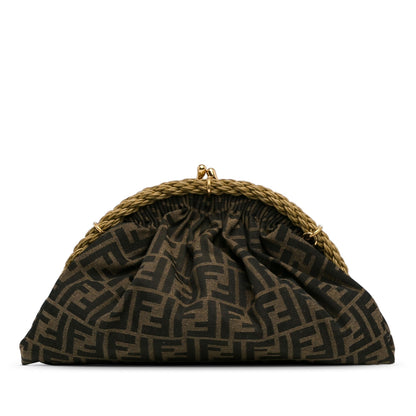 Fendi Zucca Canvas Shell Clutch (SHG-EBnBJ0)