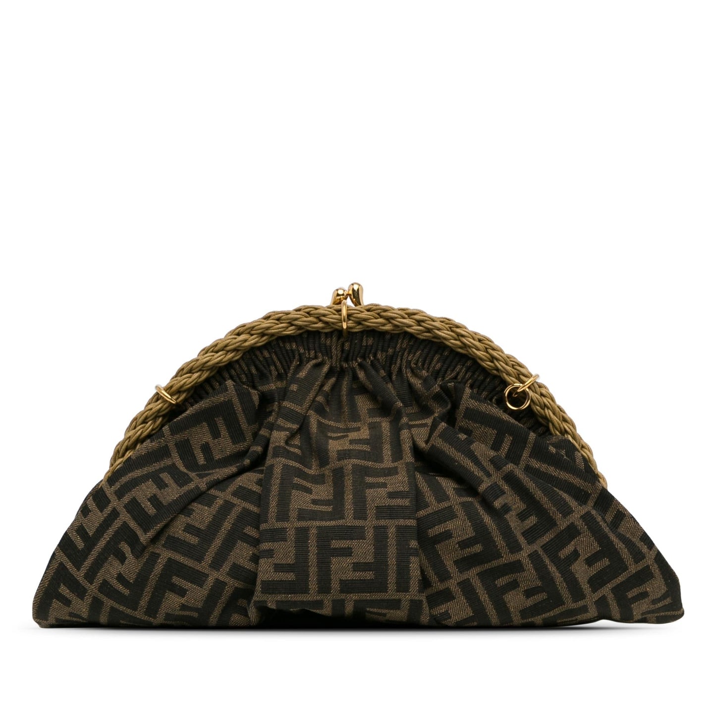 Fendi Zucca Canvas Shell Clutch (SHG-8ur43S)