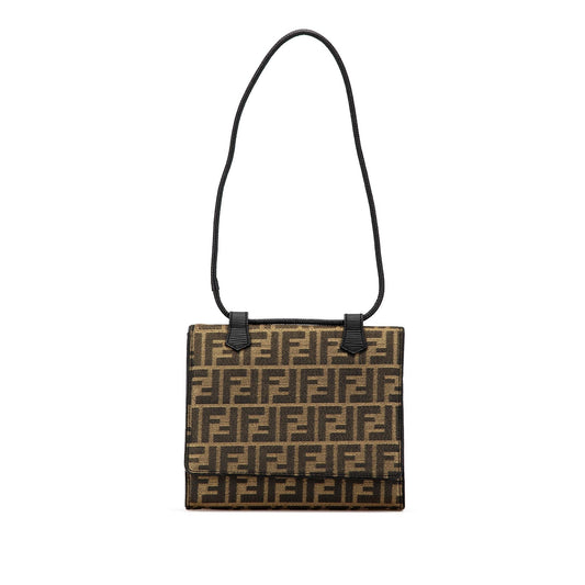 Fendi Baguette Canvas Red Shoulder Bag Style 35