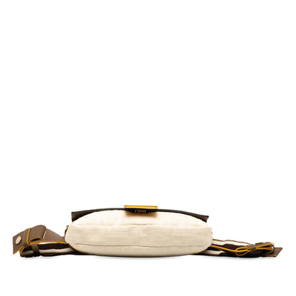 Fendi Zucca Canvas And Leather Convertible Baguette
