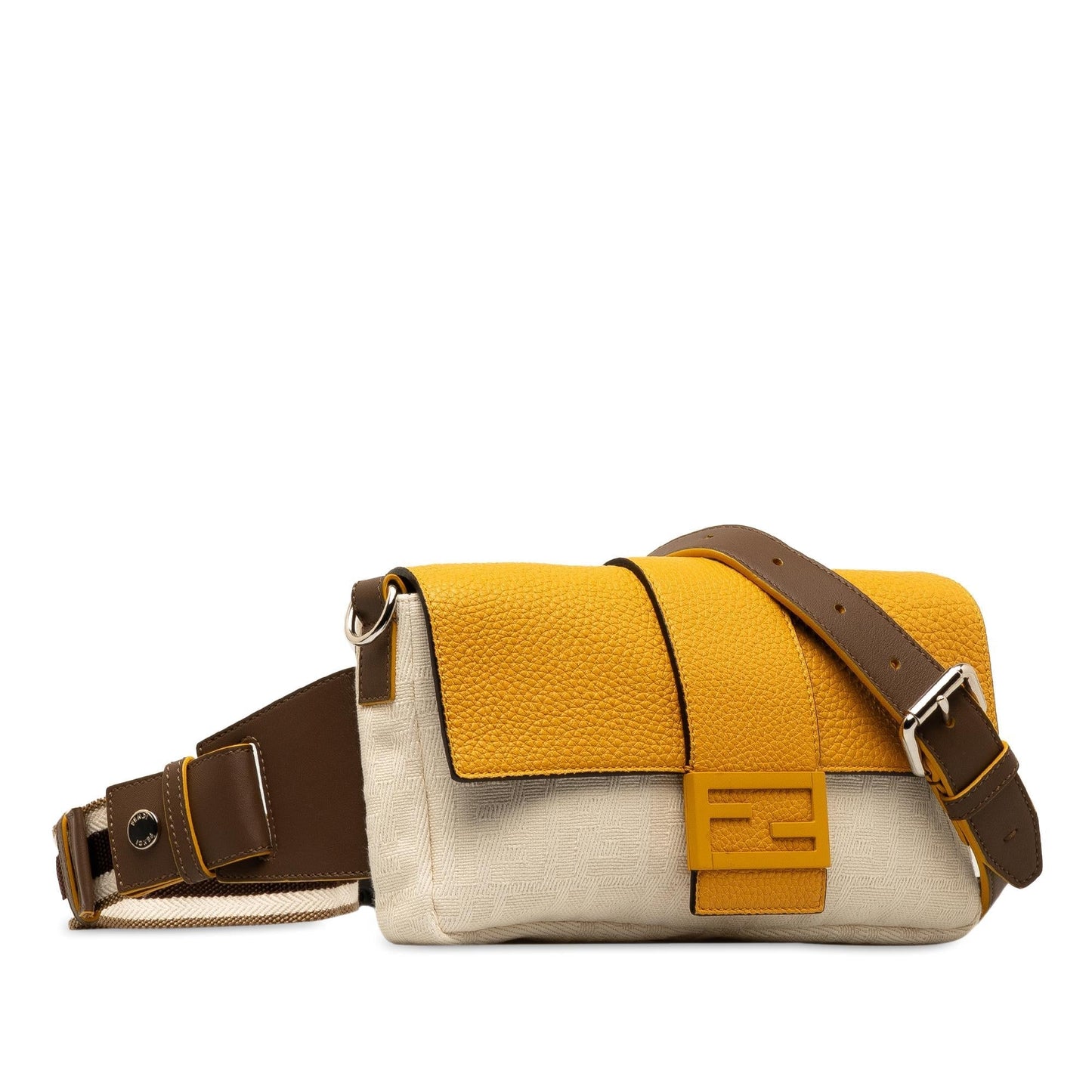 Fendi Zucca Canvas And Leather Convertible Baguette