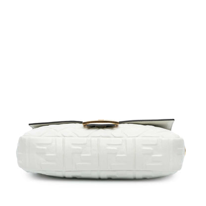 Fendi Zucca Embossed Baguette Satchel