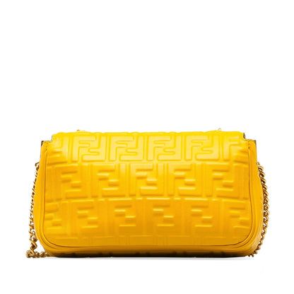 Fendi Zucca Embossed Chain Midi Baguette Shg-Ntvlfa