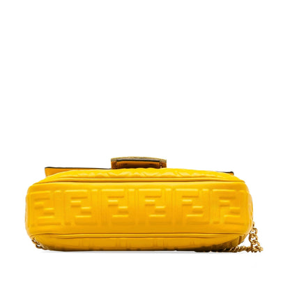 Fendi Zucca Embossed Chain Midi Baguette Shg-Ntvlfa
