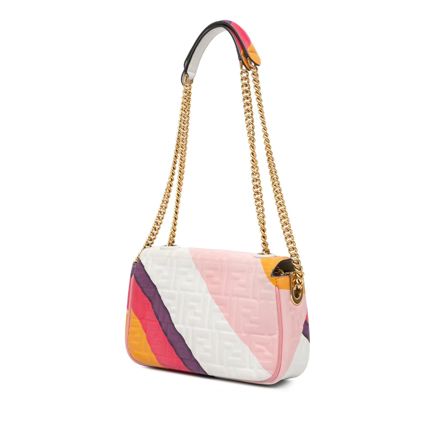 Fendi Zucca Embossed Chain Midi Baguette Shg-Twwttm