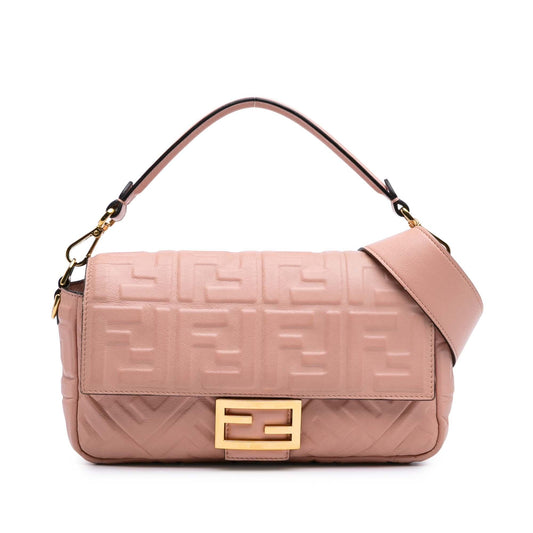 Fendi Baguette Leather Red Shoulder Bag Style 49