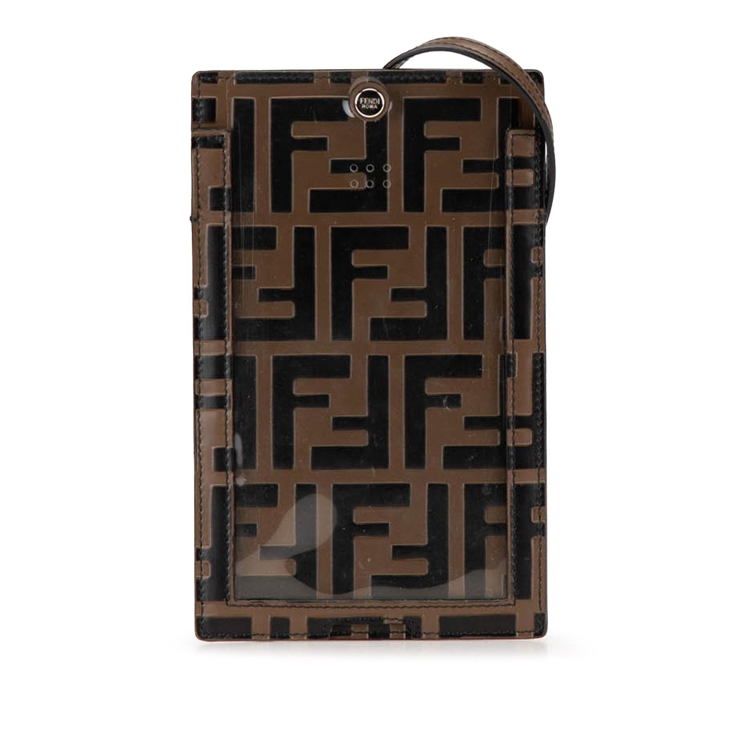Fendi Zucca Embossed Leather Phone Holder Satchel