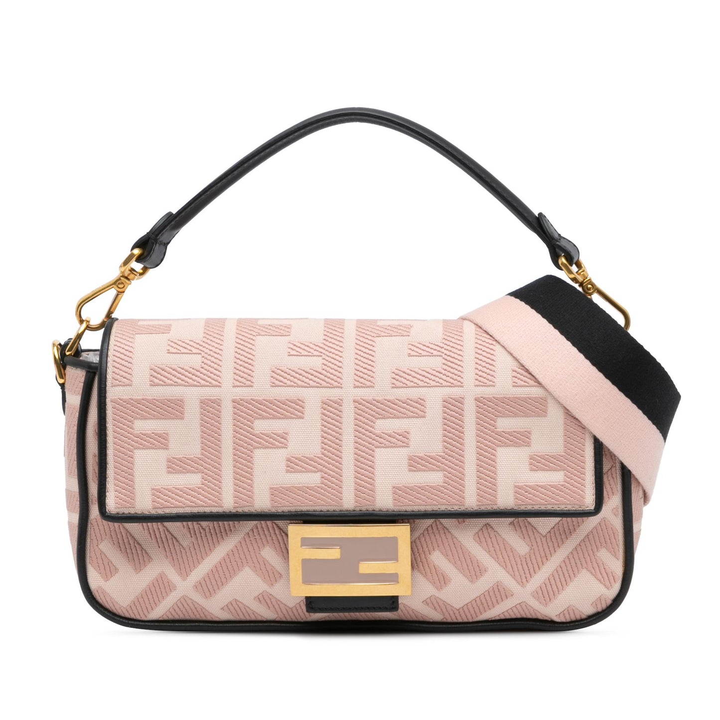 Fendi Baguette Canvas Red Shoulder Bag