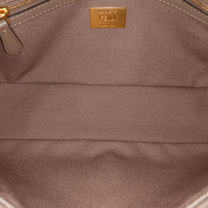 Fendi Large Zucca Embossed Leather Baguette Satchel Shg-Jlanxb