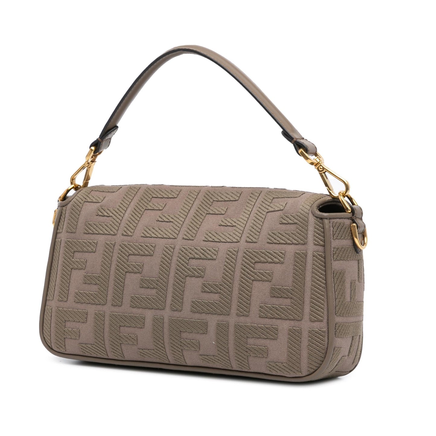 Fendi Large Zucca Embossed Leather Baguette Satchel Shg-Jlanxb