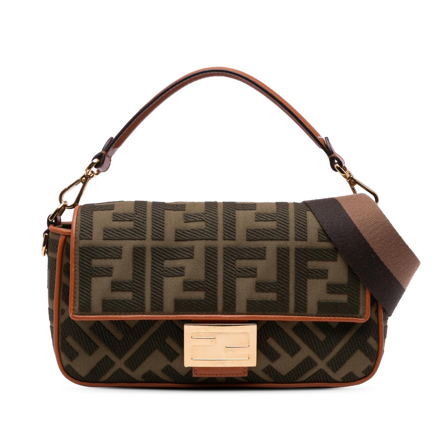 Fendi Baguette Canvas Red Shoulder Bag Style 14