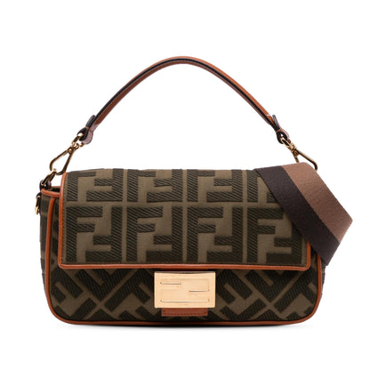 Fendi Baguette Canvas Red Shoulder Bag Style 14