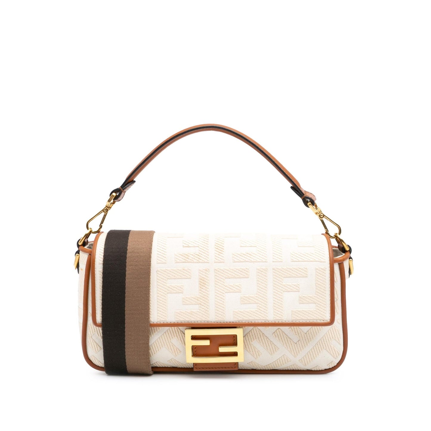 Fendi Baguette Canvas Red Shoulder Bag Style 21