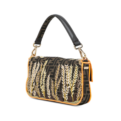 Fendi Baguette Canvas Red Shoulder Bag Style 33