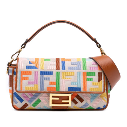 Fendi Baguette Canvas Red Shoulder Bag Style 38