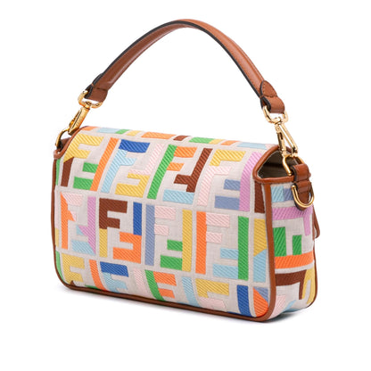 Fendi Baguette Canvas Red Shoulder Bag Style 38