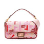 Fendi Baguette Canvas Red Shoulder Bag Style 40