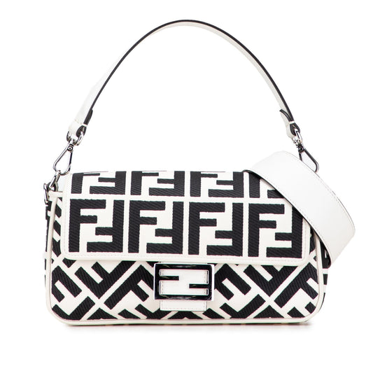 Fendi Baguette Canvas Red Shoulder Bag Style 45