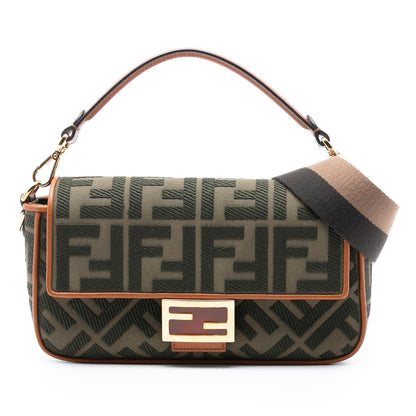 Fendi Baguette Canvas Red Shoulder Bag Style 52