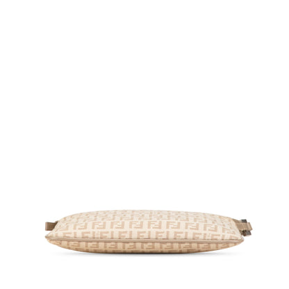 Fendi Zucca Embossed Leather Chain Midi Baguette Shg-Z06X4R