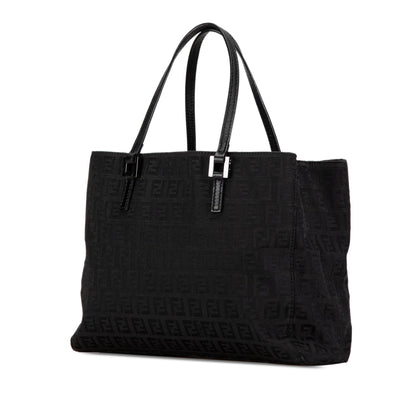 Fendi Zucchino Canvas Double Flap Shoulder Bag
