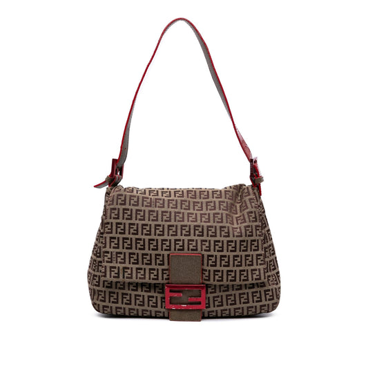 Fendi Zucchino Red Shoulder Bag Style 25