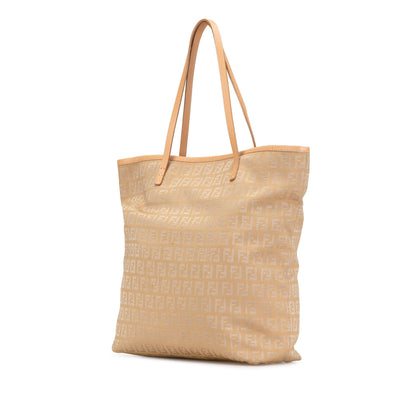 Fendi Zucchino Canvas Double Flap Chain Shoulder Bag