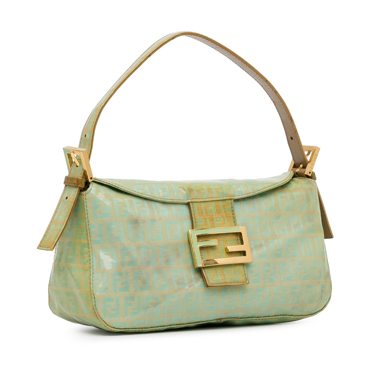 Fendi Zucchino Crystal Double Flap Shoulder Bag (SHG-mrDrwo)