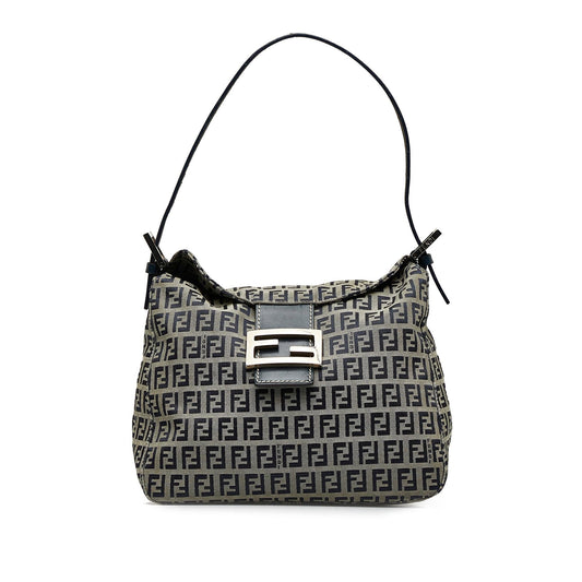 Fendi Zucchino Double Flap Shoulder Bag