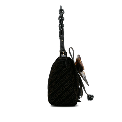 Fendi Zucchino Velvet Mamma Chain Shoulder Bag (SHG-c9W5EP)