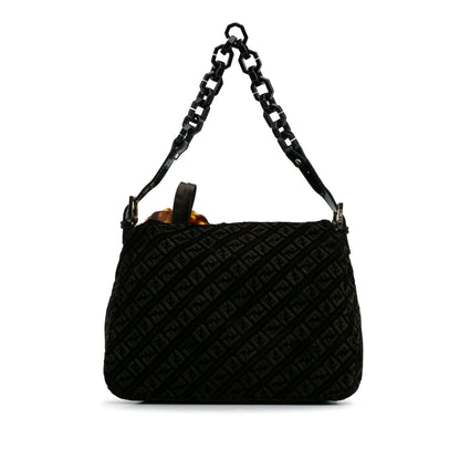 Fendi Zucchino Velvet Mamma Chain Shoulder Bag (SHG-c9W5EP)
