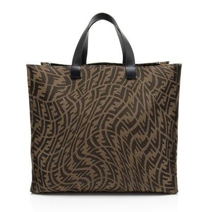 Fendi X Sara Coleman Canvas Fish Eye Medium Baguette Shoulder Bag