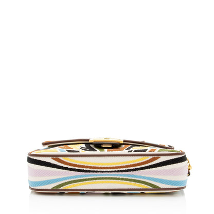 Fendi FF Embossed Calfskin Kan I Small Shoulder Bag