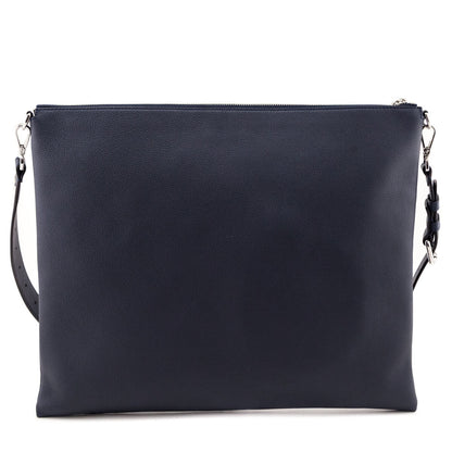 Fendi Dark Blue Vitello Cher Logo Embossed After Messenger Bag