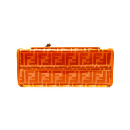 Fendi Orange FF Vitello Century Plexiglass Small Runaway Shopper Tote