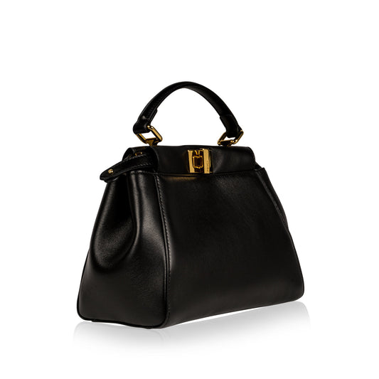 Fendi Peekaboo Leather Black Handbag Black