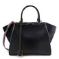 Fendi Black Smooth Calfskin Multicolor Contrast-Trim 3jours Bag